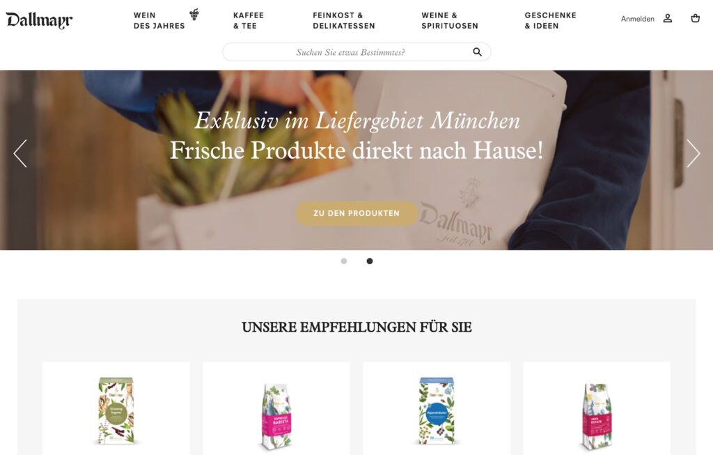 Lieferservice Dallmayr Onlineshop